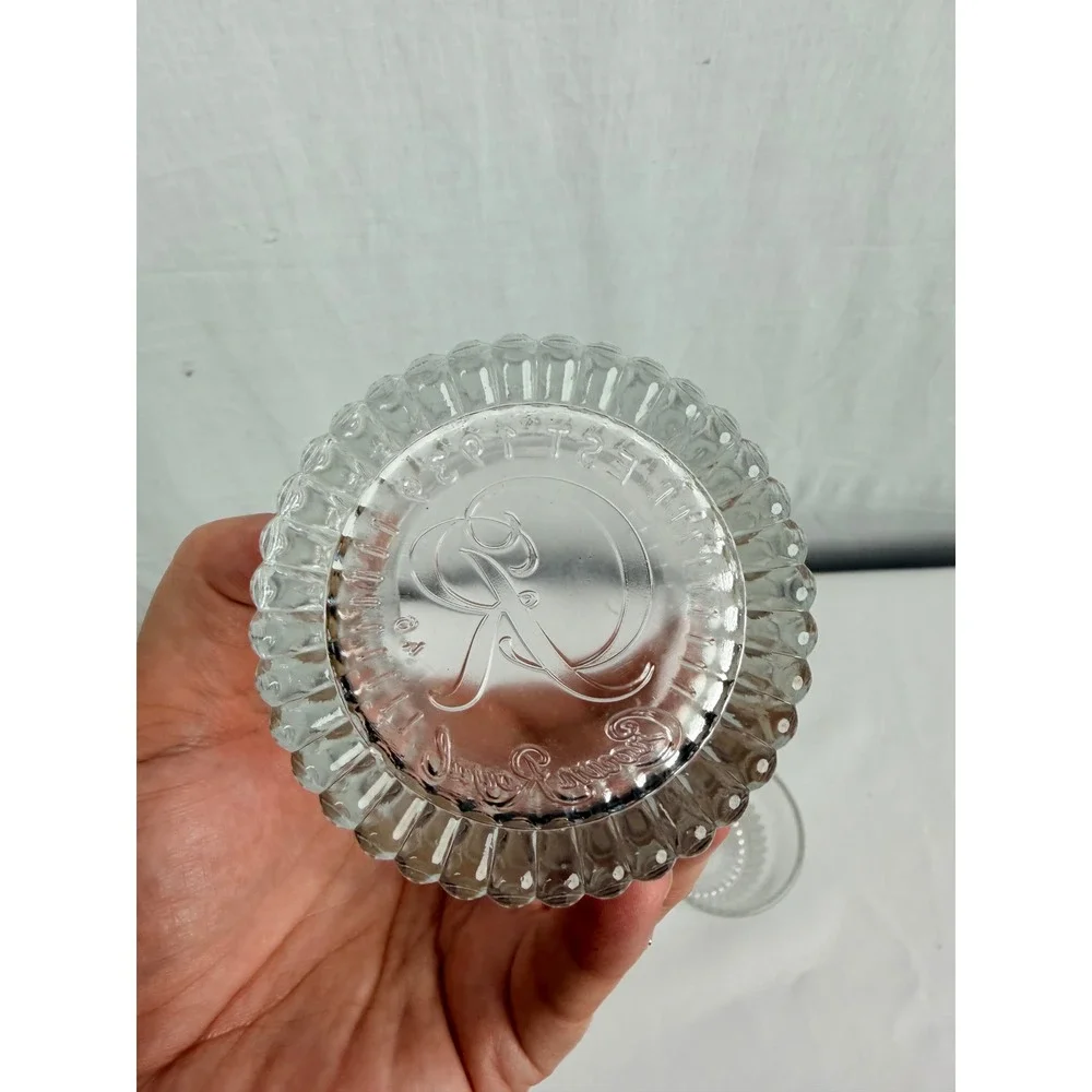 Crown Royal Whiskey Glasses Set of 2 Lowball Rocks Glass Etched Logo Fluted Base